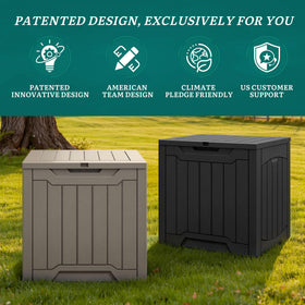 Exterior dimensions of YITAHOME deck box: 22 by 17.1 by 20.8 inches.