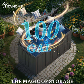 Lockable lid on YITAHOME deck box secures stored items