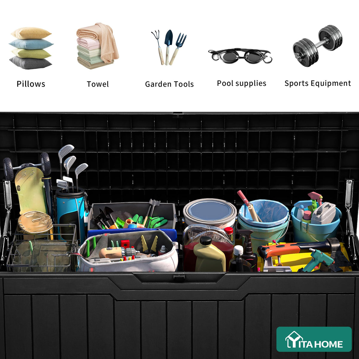 YITAHOME lockable lid keeps cushions and tools secure outdoors