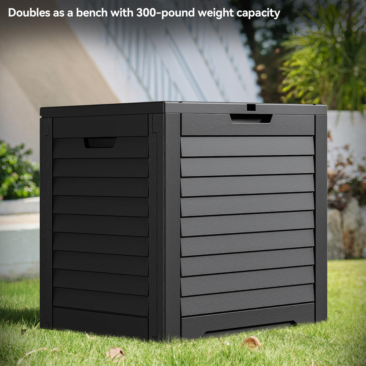 Lockable lid compatible with padlocks adds security.