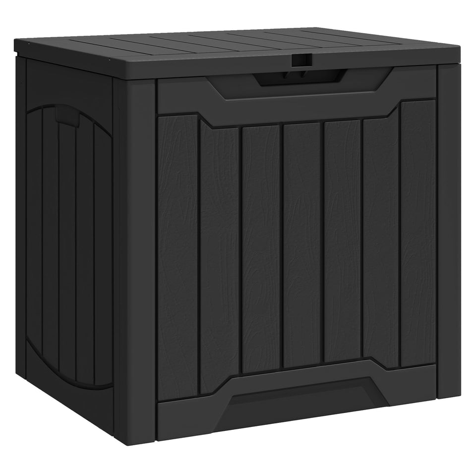 YITAHOME 31gal outdoor resin box keeps patio items organized and accessible.