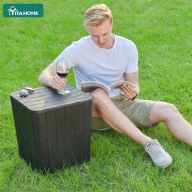 YITAHOME compact exterior dimensions illustrate a slim, space-saving table for small balconies.