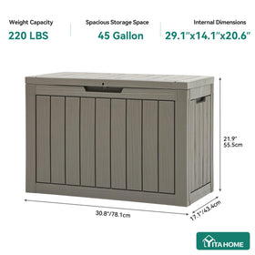 YITAHOME dimensions 30.8 by 17.1 by 21.9 inches fit porches.