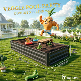 YITAHOME vegetables and flowers grow in a sturdy raised bed