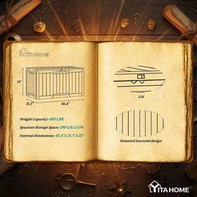 Wood grain texture on YITAHOME box complements patio decor