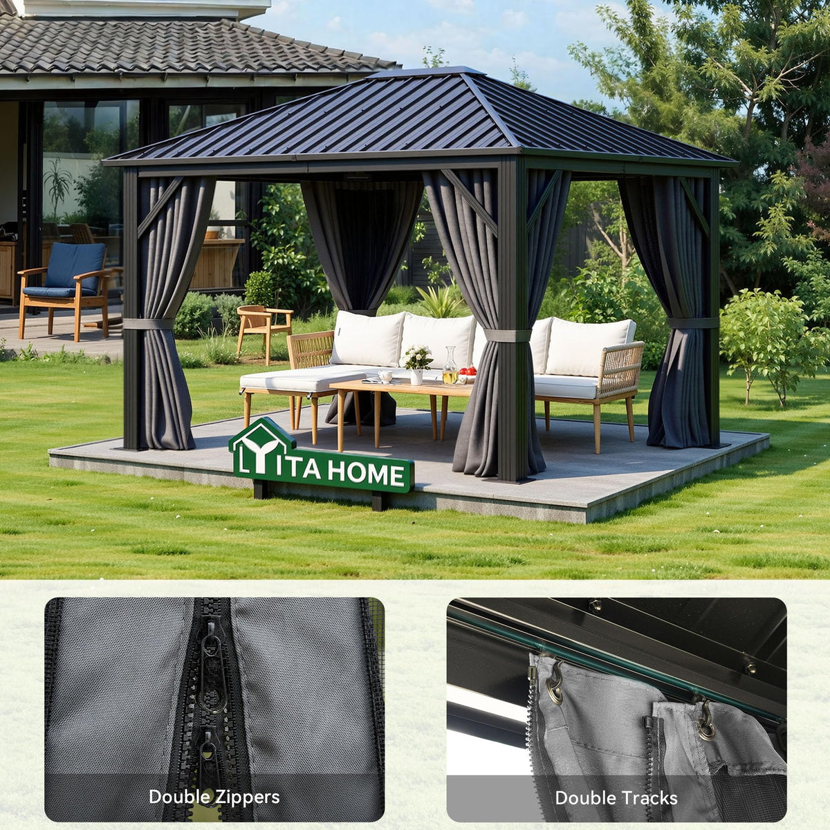 YITAHOME dual-layer sidewalls demonstrate ventilation and privacy features.