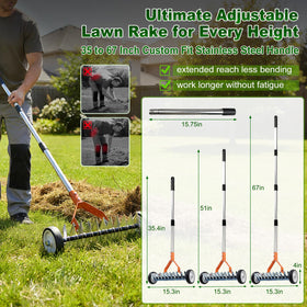 YITIAOYU wheels glide smoothly to minimize back strain during raking