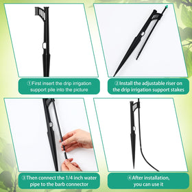 Yiyiring drip irrigation stake stands 13 inches for quick placement.