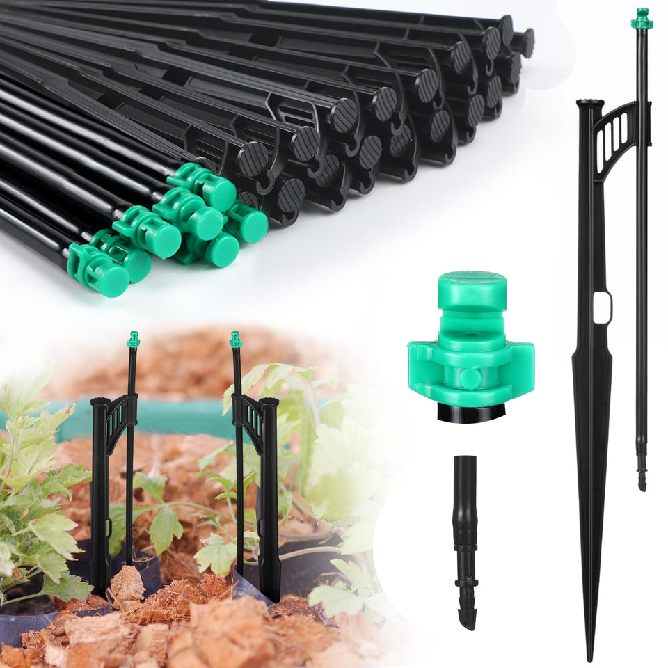 Yiyiring wing spray kit with 12.8 inch stakes delivers even garden watering.