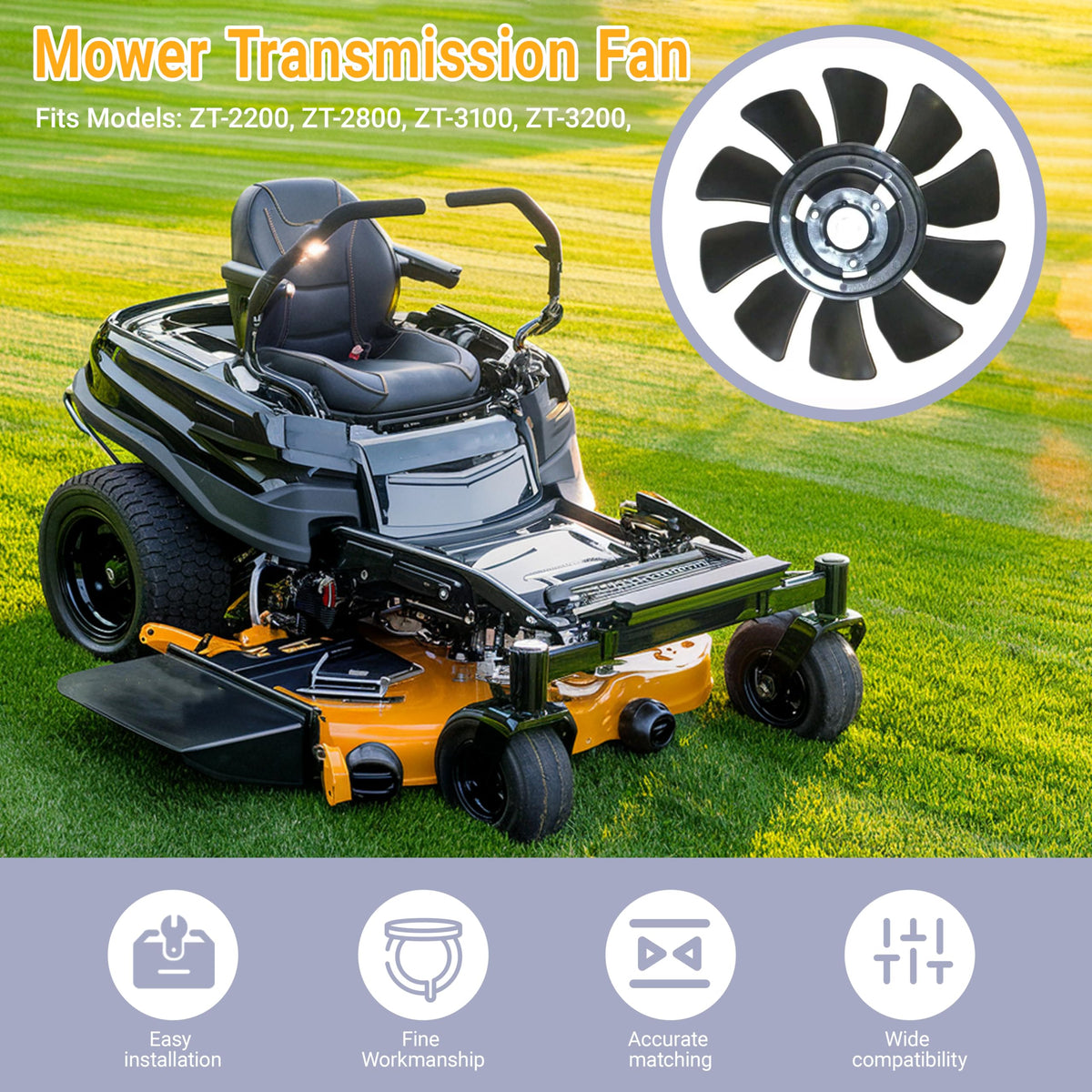 YiYuanG easy-installation-mower-fan simplifies replacement with quick setup