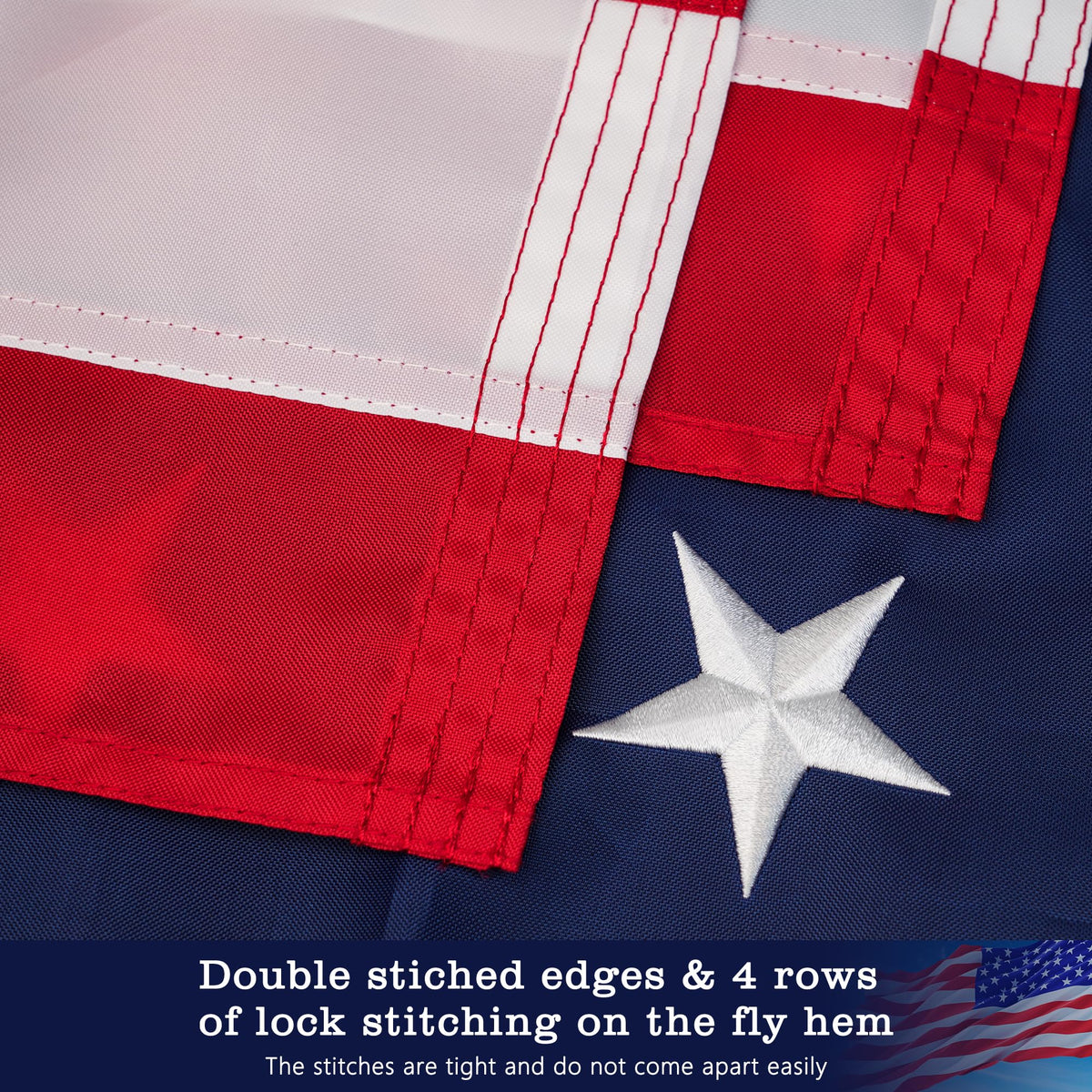 Brass grommets on the YIYUESQUHF flag resist rust