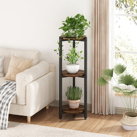 YIZAIJIA plant stand 3-tier side view showing stable MDF shelves.