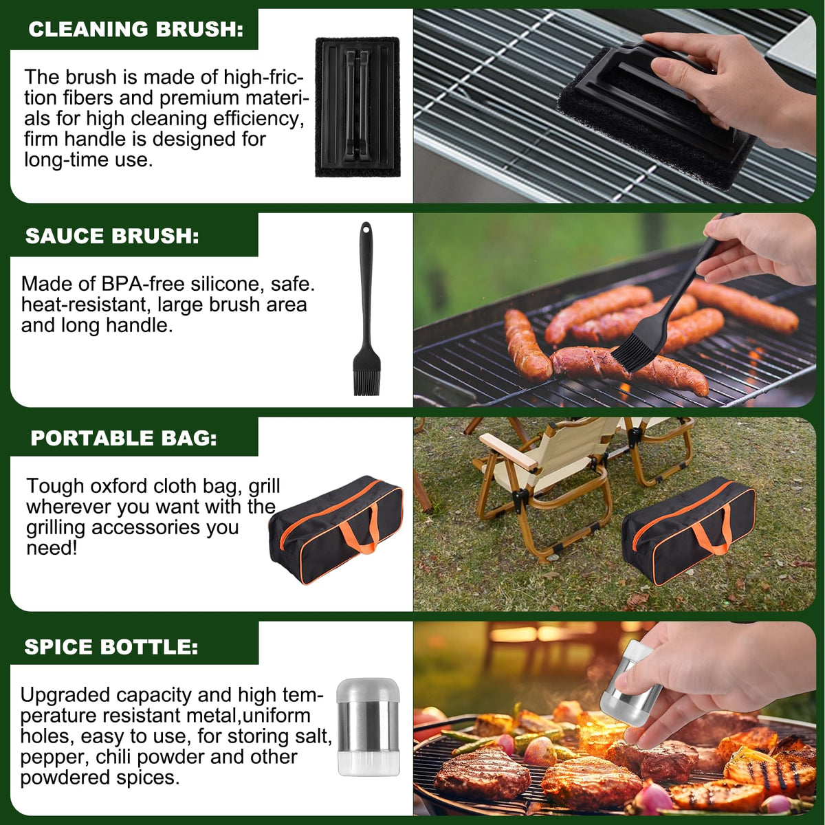 YJHOLE grill tongs with secure grip for turning meat and veggies