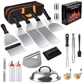 YJHOLE long griddle spatula for precise flipping on Blackstone griddles and flat tops
