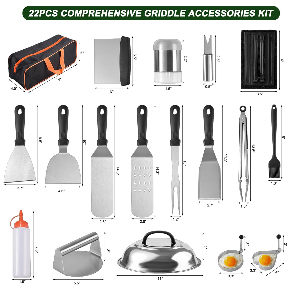YJHOLE short griddle spatula for close-up turning and enhanced control