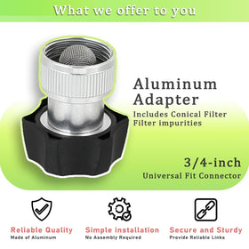 YJLY garden hose adapter 3/4 inch fits standard hoses for quick setup