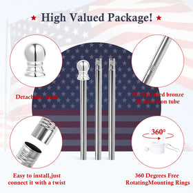 YKFLY outdoor flag pole installation on walls, posts, or vehicles.