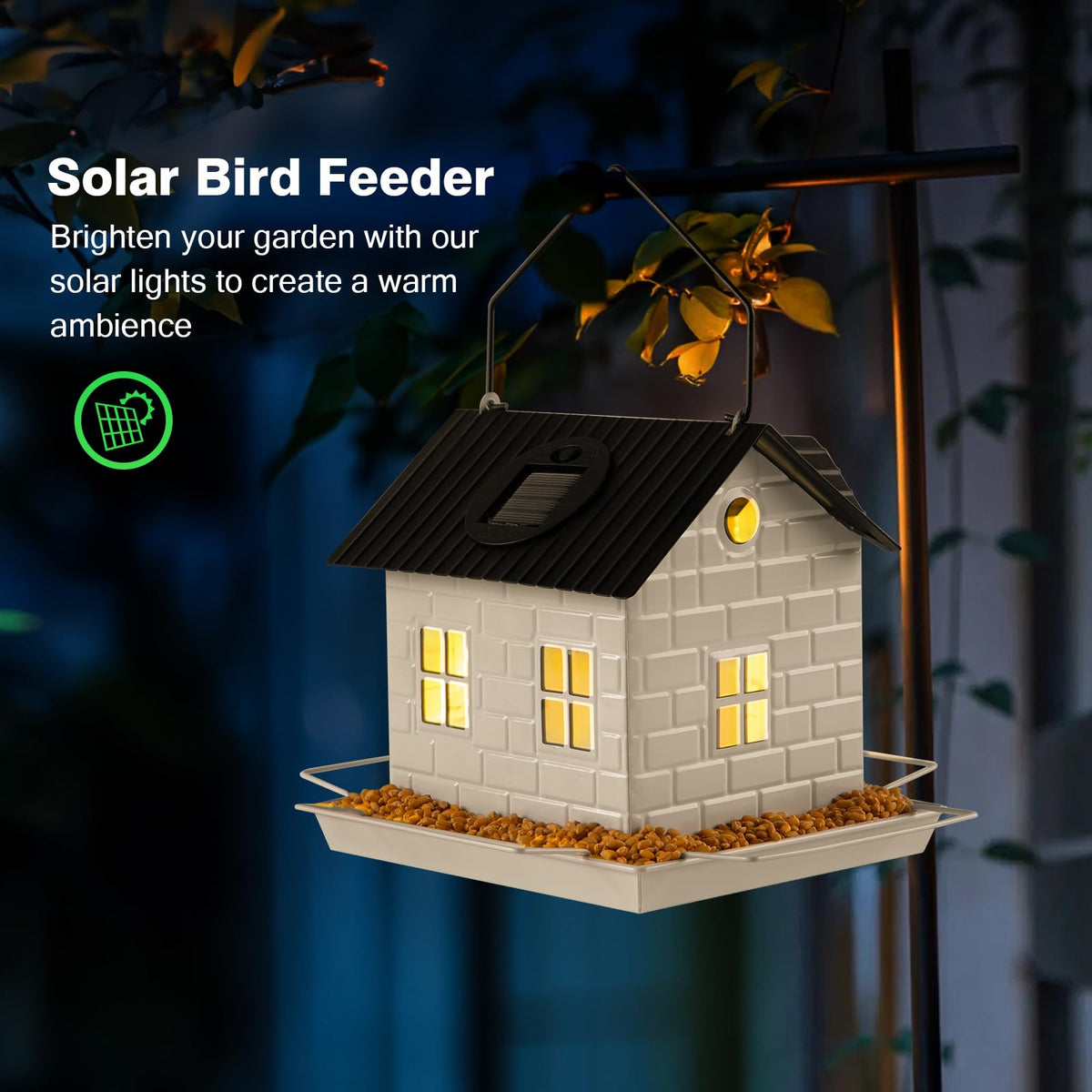 YKNTGIAO squirrel-proof top design prevents roof access, keeping birds fed