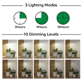 YKoliron grow light with 360-degree gooseneck enables precise plant lighting.