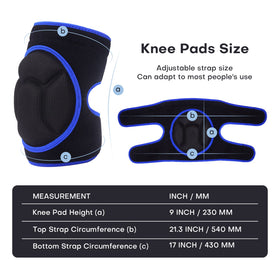 YKTSUJ knee pads available in small, medium, and large for different users.