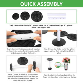 YLSAZL black base and top provide sturdy support for pots.
