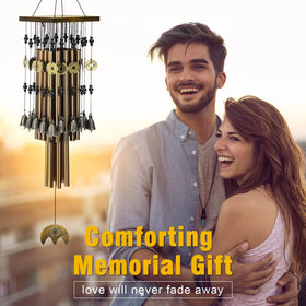 YLYYCC wind chimes patina finish garden scene enhances decor.