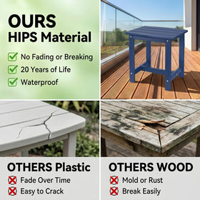 Y&M durable, rust-resistant side table ready for outdoor use