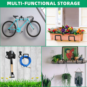 YMHB wall-mount-hose-rack-kit keeps garage hoses neatly organized and ready for use.
