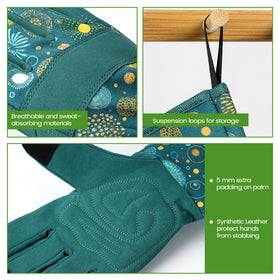Ymomode gloves with floral design, a gift-ready gardening accessory