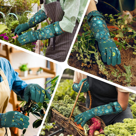 Close-up of Ymomode leather-texture garden glove highlighting durability for pruning