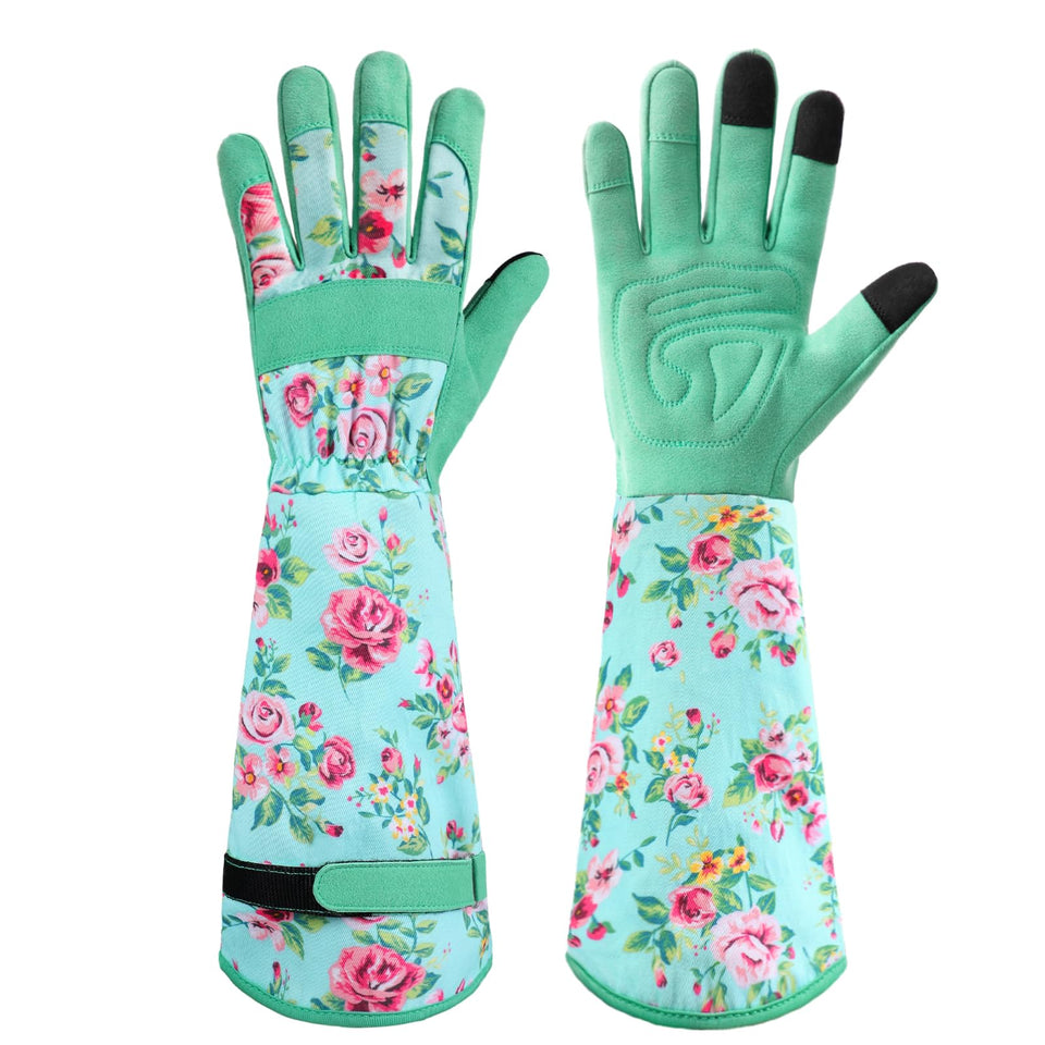 Ymomode women's long sleeve garden gloves protect palms during pruning and weeding