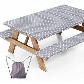 Ymomode picnic table cover 72x30 with elastic edge for secure windproof fit