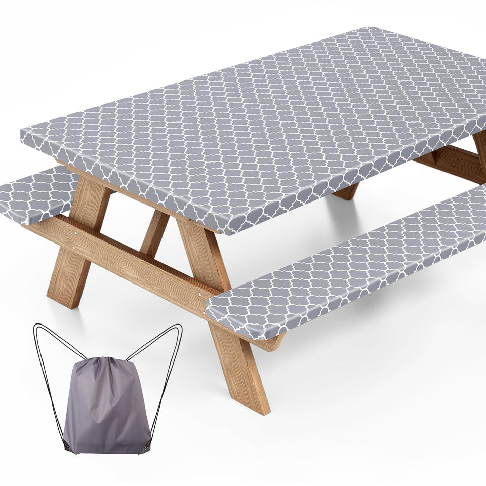 Ymomode picnic table cover 72x30 with elastic edge for secure windproof fit