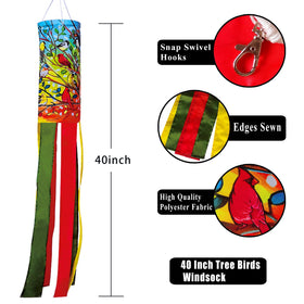 YMYIELD windsock with colorful tails adds a bright focal point to the yard.