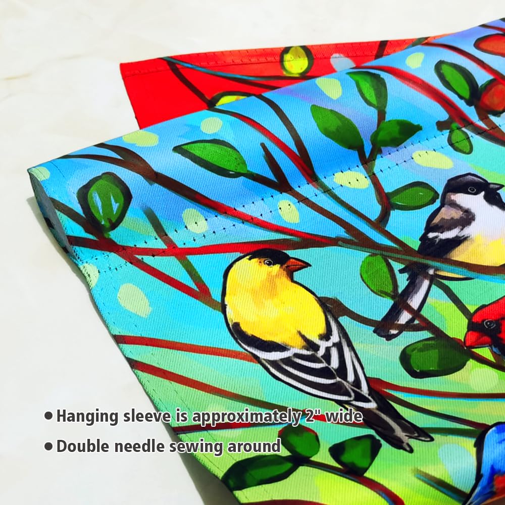 YMYIELD deck flag tree branches with birds for charming backyard ambiance