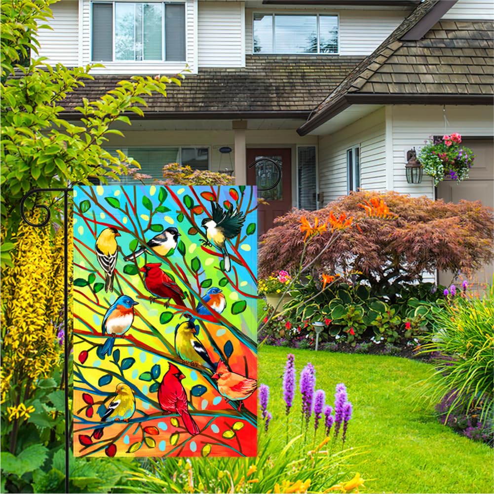 YMYIELD garden flag bright bird design enhances seasonal curb appeal