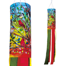 YMYIELD Tree Birds Windsock 40 Inch fluttering in the breeze for vibrant outdoor décor.