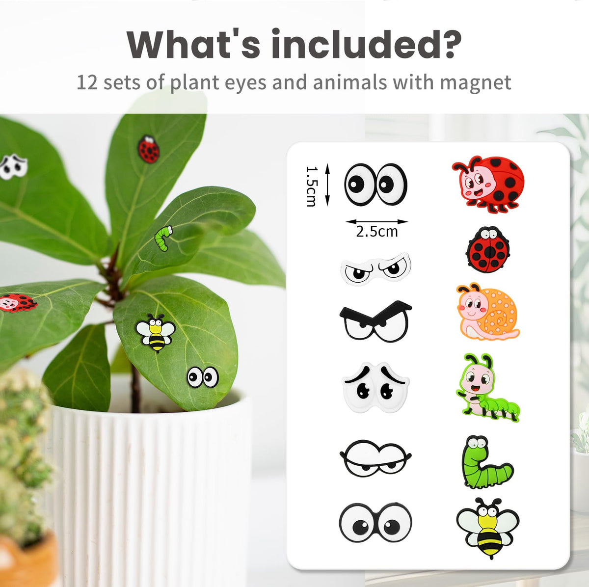 Yncotte plant magnets twelve-piece set inspires creative plant styling.