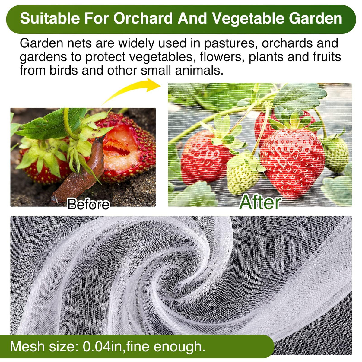 YNERHAI blueberry netting protects berries while remaining clearly transparent