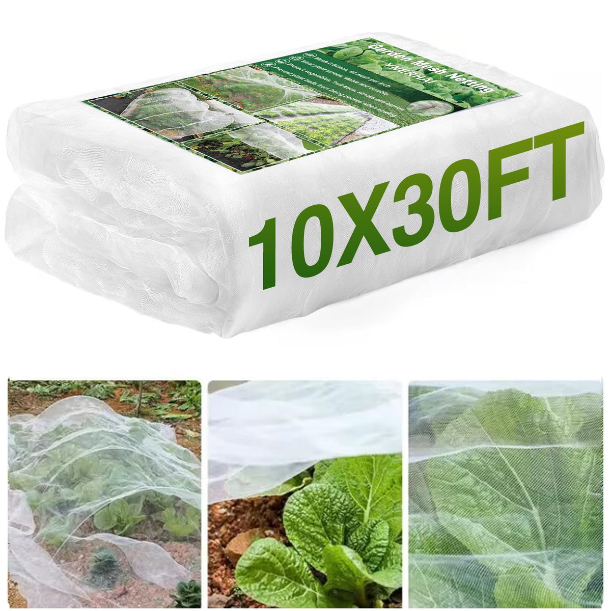 YNERHAI garden netting 10x30ft protects crops while letting rain and sun through