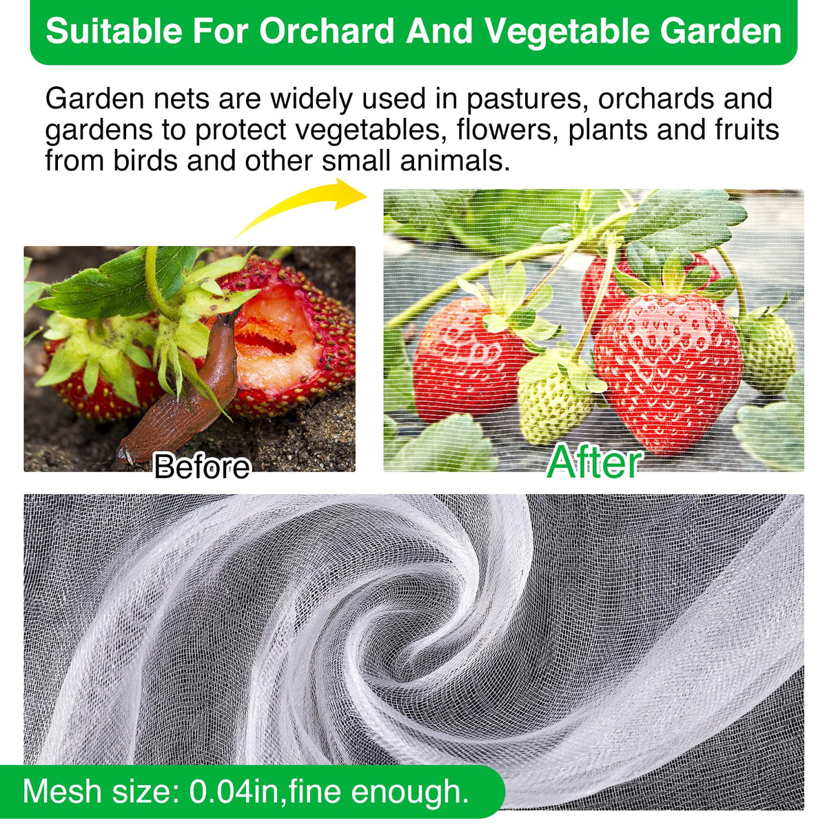 YNERHAI Garden Netting Kit easy year-round protection for garden beds.