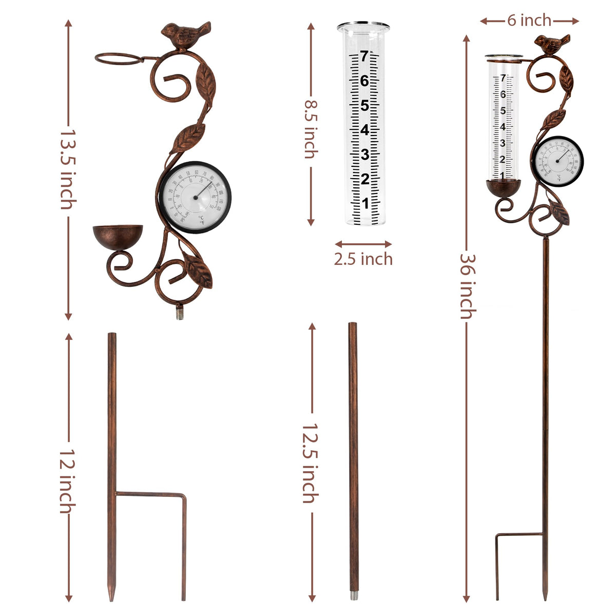 YNGFIL 7-inch glass tube for clear rain measurements