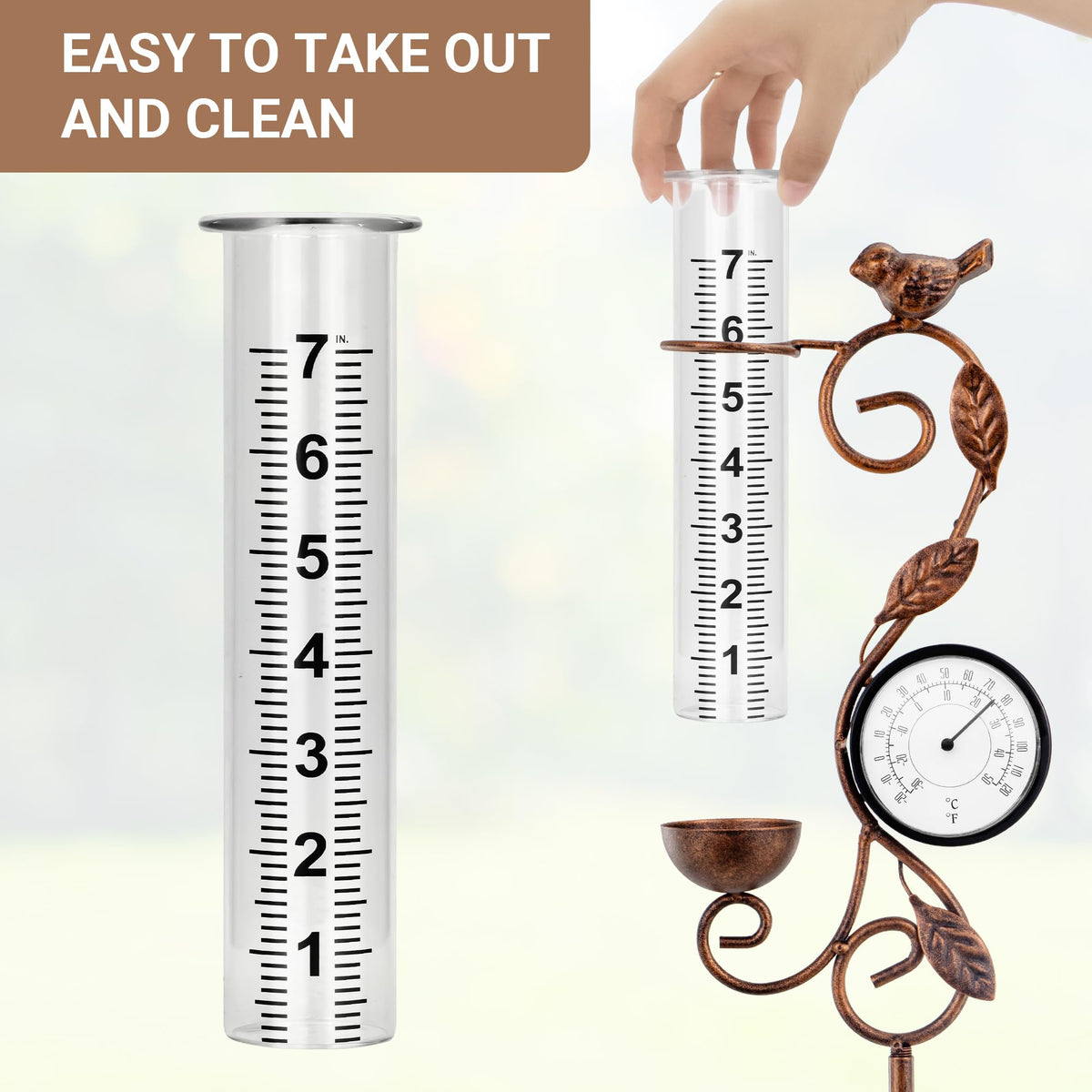 YNGFIL outdoor thermometer shows Celsius and Fahrenheit clearly