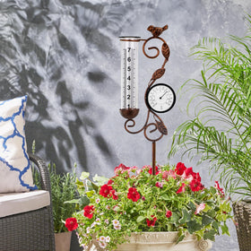 YNGFIL patio yard statue doubles as decorative weather instrument