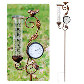 YNGFIL rain gauge with bird design for precise garden readings