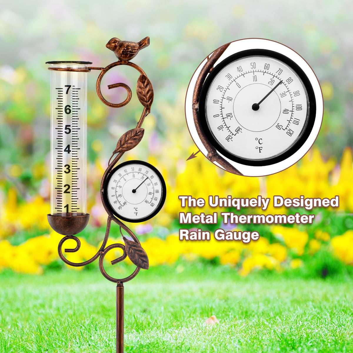 YNGFIL soil insertion rod secures the gauge in ground