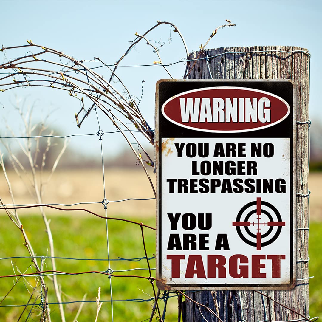 Yniaun Decor funny no trespassing sign; eye-catching and conversation-starting
