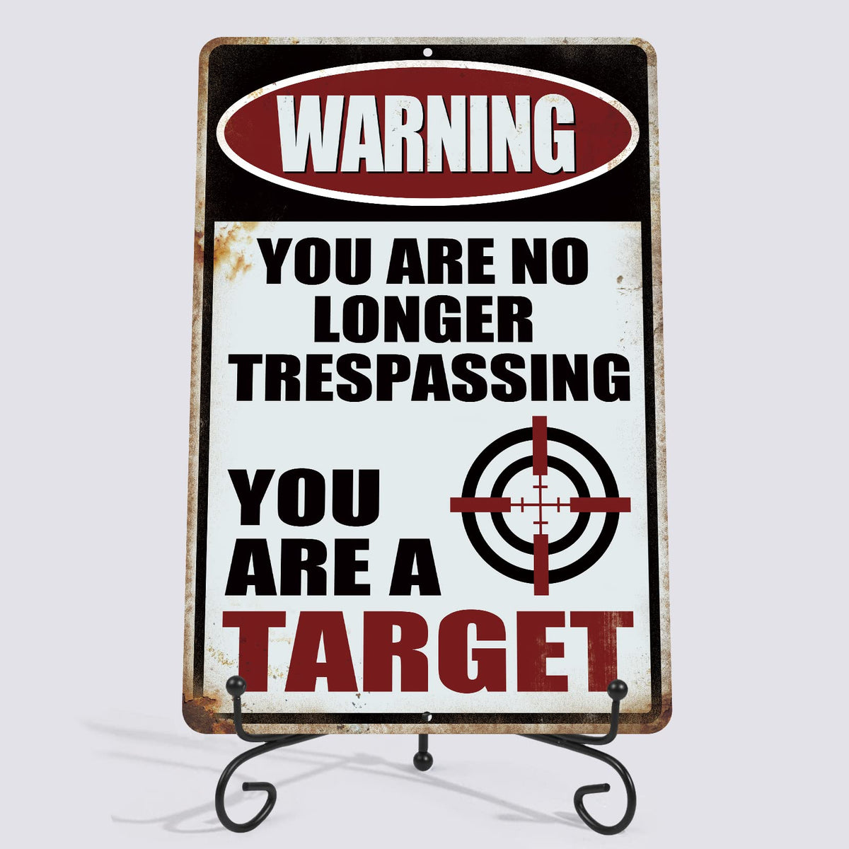 Yniaun Decor warning sign; no trespassing message adds vintage garage charm