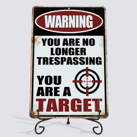 Yniaun Decor warning sign; no trespassing message adds vintage garage charm