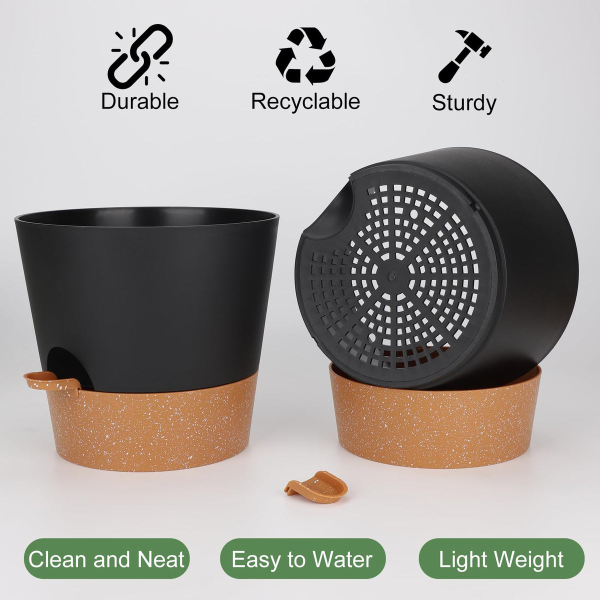 YNNICO 10-inch pot shows drainage holes for healthier roots.